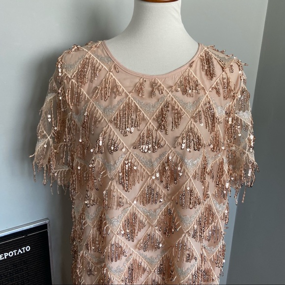 Chic Soul Gold Sequin Shift Dress Size 2X - Picture 5 of 11